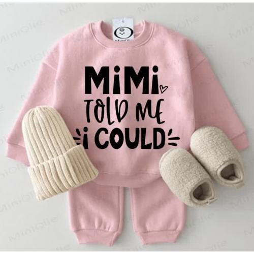 MIMI TOLD ME I COULD Baby 2-piece Pink Set