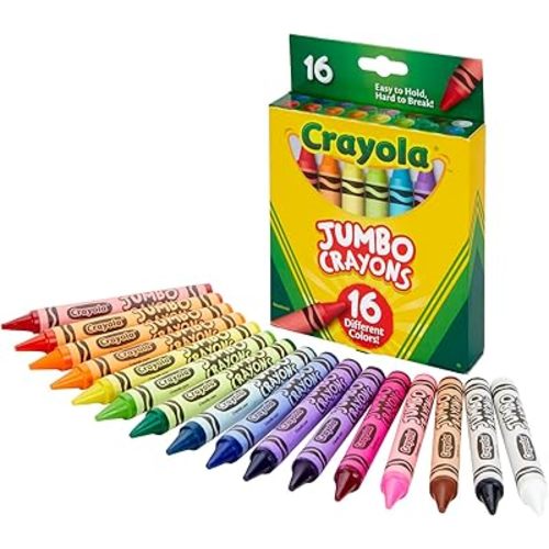 Crayola Jumbo Crayons, Assorted Colors, Great Toddler Crayons, 16 Count