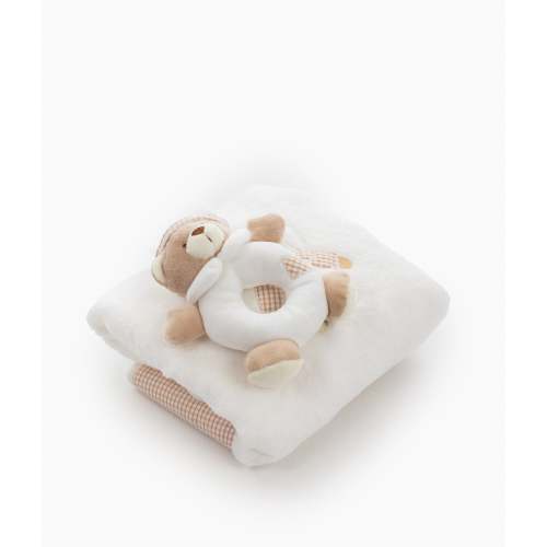 Bear Towel & Rattle Set - Beige