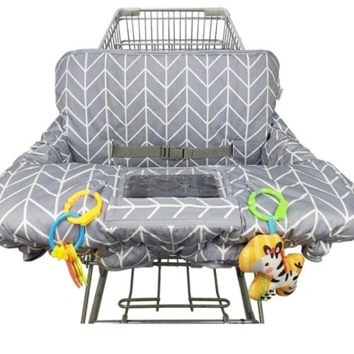 Shopping Cart Cover for Baby ICOPUCA Cotton High Chair Cover, Reversible, Machine Washable for Infant, Toddler, Boy or Girl (Grey Arrow Print)