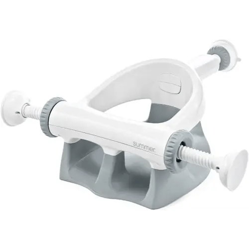 Summer Infant My Bath Seat for Sit-Up Baby Bathing, Sure & Secure Suction Cups, Backrest for Assisted Sitting, Easy Setup & Storage, Gray