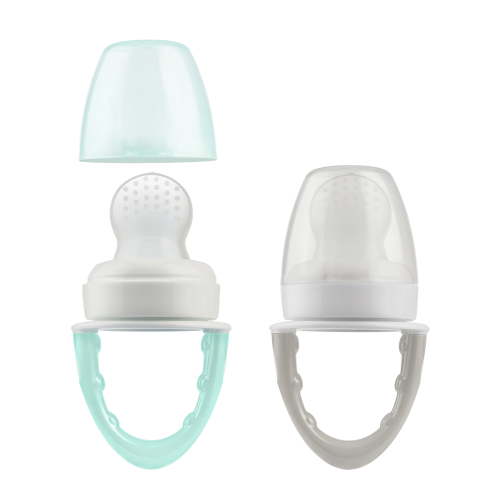 Dr. Brown's Designed to Nourish, Fresh Firsts Silicone Feeder, Solid Food Feeding, Mint/Gray, 2 Pack