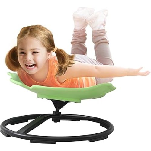 Sensory Spinning Chair for Kids with Autism & ADHD, Swivel Chair for Indoor/Outdoor Use, Sit and Spin Toys, Fish-Shaped Sensory Chairs for Autistic Children, Training Body Coordination (Light Green)