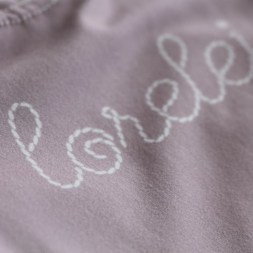 Personalized Stitched Newborn Baby Knot Gown | Lavender Dreams
