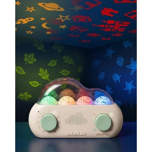 Cloudb Cloudbox Storytime Audio Story Books Toy Gift for Toddlers Kids Girls Boys | English/Spanish Voice Record Storyteller | 36 Stories, 8 Melodies, Star Projector Night Light White Noise Dreambox