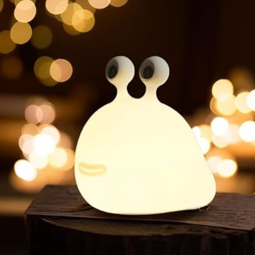 Led Cute Slug Night Light, Dimmable Kawaii Lamps, Super Squishy Silicone USB Rechargeable Touch Control Night Lamp, Used for Camping Party Room Decor (Slug)