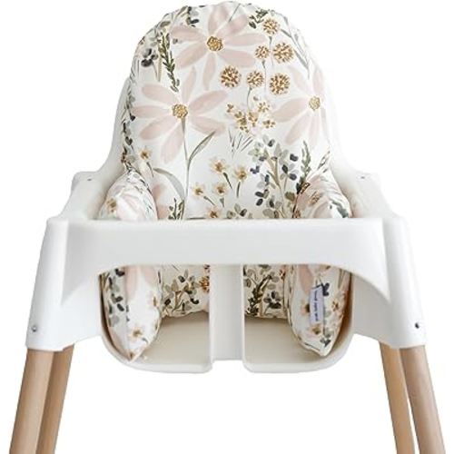 Yeah Baby Goods Wipeable IKEA Antilop Highchair Cushion Cover (Daisy Dreams) - Soft, Waterproof Baby High Chair Cover