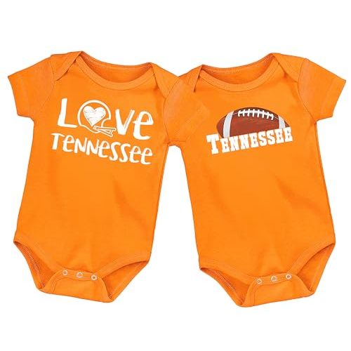 Future Tailgater 100% Cotton LOGO Baby Bodysuit and Chalk Art Bodysuit for Tennessee Fans - 2 Pack