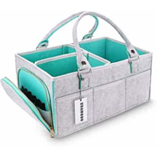 Baby Diaper Caddy Organizer for Boy or Girl Large Nursery Storage Bin Basket Portable Holder Tote Bag for Changing Table and Car Baby Shower Gifts Newborn Essentials Stuff Registry Must Haves Item