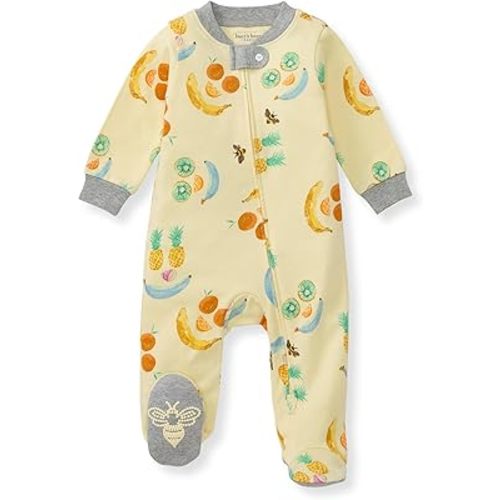 Burt's Bees Baby Boys' Organic Cotton Loose Fit Sleep and Play One-Piece Zip Front Footed Pajamas