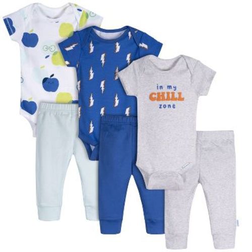 Onesies Brand Baby Boys' 6-piece Onesies Bodysuits And Active Pant Set, Chill Zone, Newborn