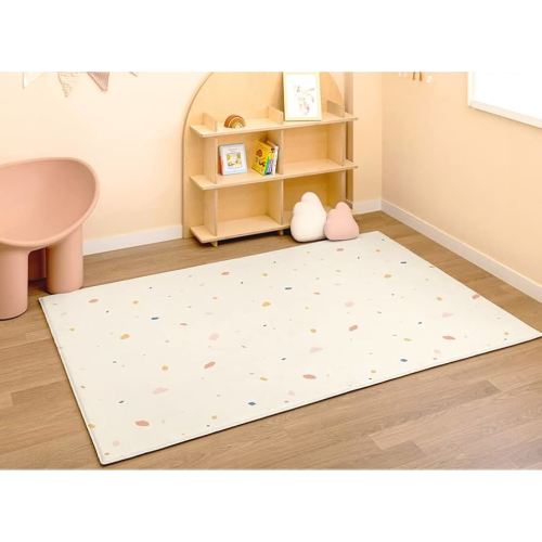 Parklon Ultra-Soft Cushioned Baby Play Mat (Jelly Terrazzo + Sage Beige, One-Piece, Reversible, Water Resistant, Medium)