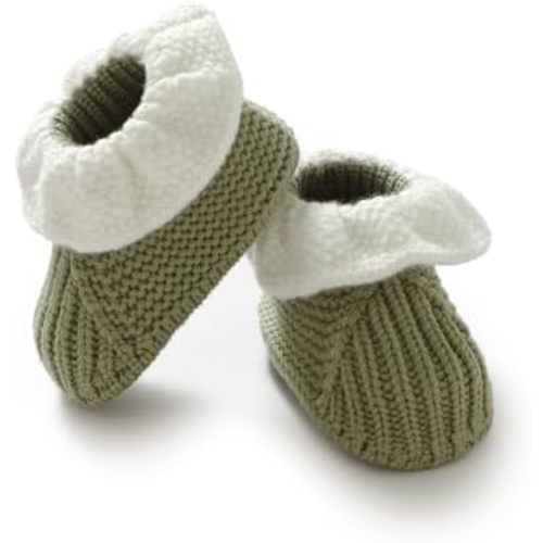 Hadetoto Baby Booties Newborn Boy Girl Soft Cozy Sock Shoes Infant Toddler Warm Knit Booties