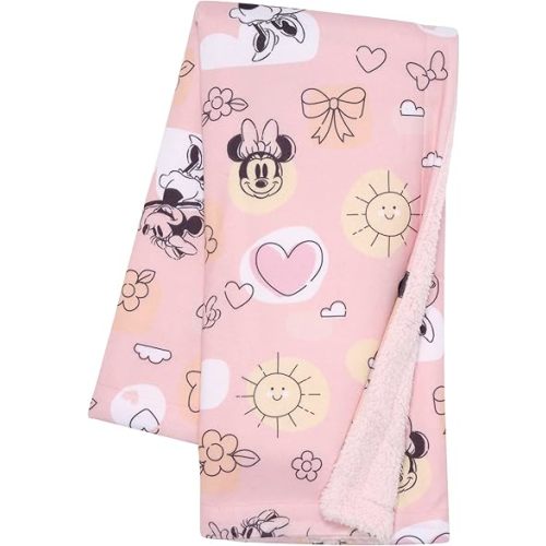 Lambs & Ivy Disney Baby Sweetheart Minnie Mouse Pink Soft Fleece Baby Blanket