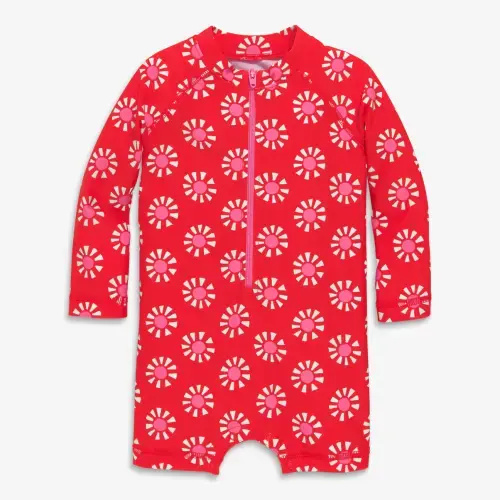 Baby one-piece rash guard in cutout suns | Primary.com