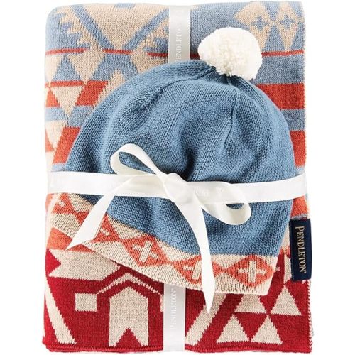 PENDLETON Knit Sherpa Baby Blanket and Beanie Gift Set Canyonlands One Size