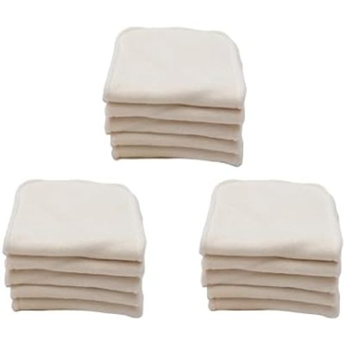 KaWaii Baby Premium Bamboo Cloth Diaper Inserts, 5-Layer Bamboo Booster (No Microfiber or Fleece), Washable, Reusable Soaker Pads, for One Size Cloth Diaper- Pack of 15 Inserts