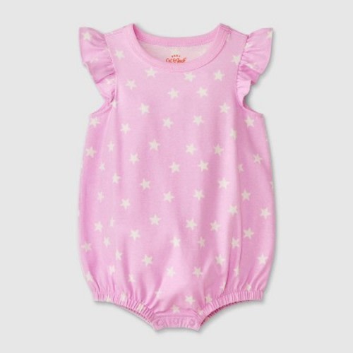 Baby Girls' Printed Ruffle Romper - Cat & Jack™ Purple 0-3M