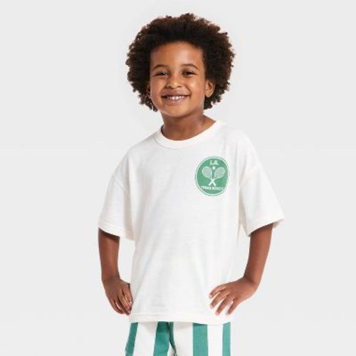 Grayson Mini Toddler Boys' Short Sleeve Tennis Oversized T-Shirt - Off-White 12M