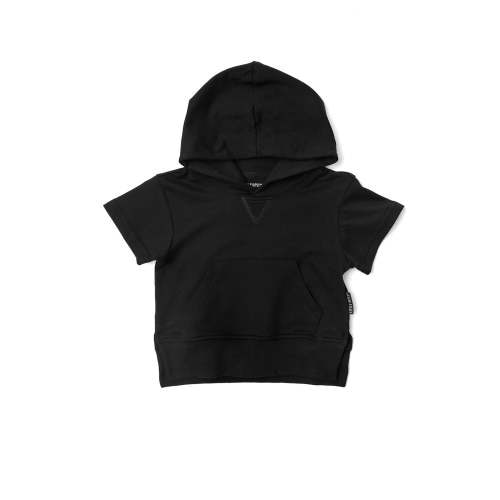 Short Sleeve Hoodie - Black