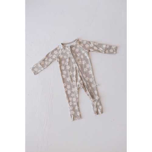 Bamboo Zip Pajamas | French Gray Floral