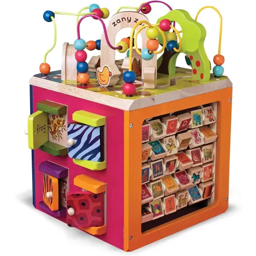 B. toys - Zany Zoo - Wooden Activity Cube - Educational Toys - Wooden Toys for Toddlers, Kids - 1 Year +