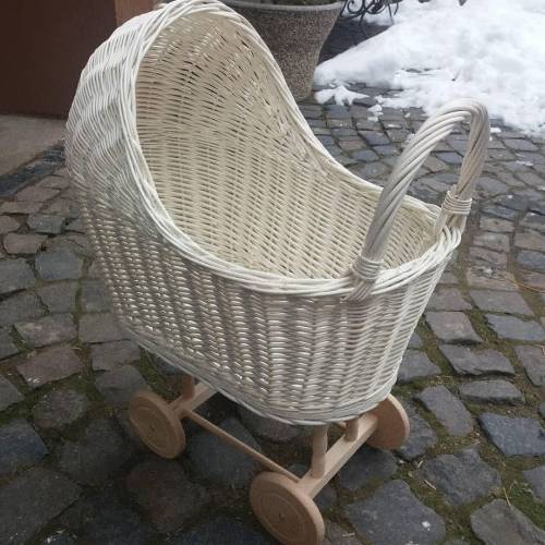 Wicker Doll Stroller, Wicker Baby Carriage, Wicker Pram, Boho Baby Gift, Wicker Doll Pram, 1st Birthday Girl, Doll Stroller Gift, Boho Baby