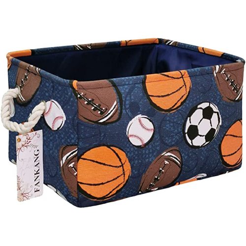 FANKANG Rectangular Laundry Basket Nursery Storage Fabric Storage Bin Storage Hamper,Gift Baskets(Navl-ball game)