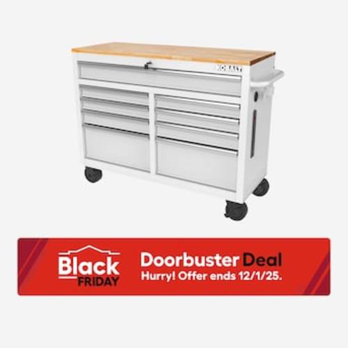 Kobalt 46.1-in L x 37.2-in H 9-Drawers Rolling White Wood Work Bench 19212 at Lowes.com