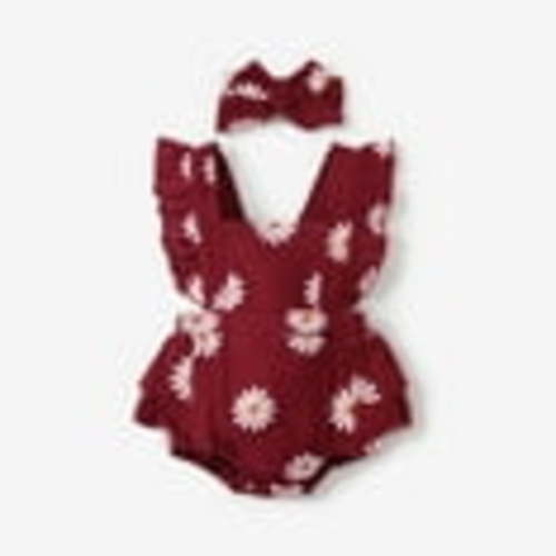PatPat Newborn Baby Girl Clothes 100% Cotton Baby Romper Sleeveless Short Jumpsuit Summer Clothes Outfit Set, 3-6 Months