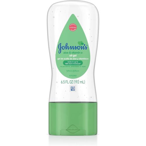 Johnson's Baby Oil Gel with Aloe Vera & Vitamin E, Hypoallergenic Baby Skin Care, 6.5 fl. oz