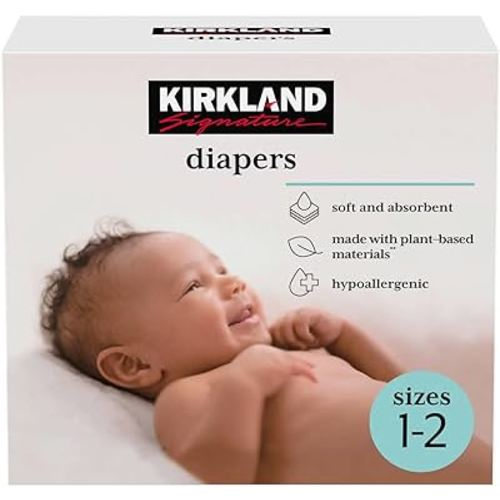 Kirkland Signature Diapers with Exclusive Health and Outdoors Wipes (1 (8-14 lb/4-6 kg))