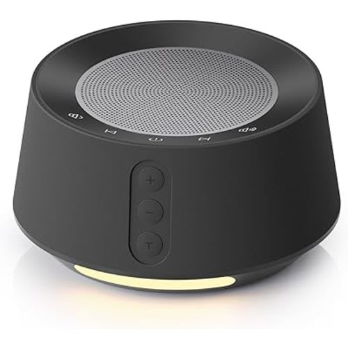BGOVERSS White Noise Sound Machine with 14 Soothing Sounds and 10 Levels Night Light for Sleeping, 5 Timers and Memory Feature Plug in Sound Machine for Nursery Baby Kids Adults, Grey
