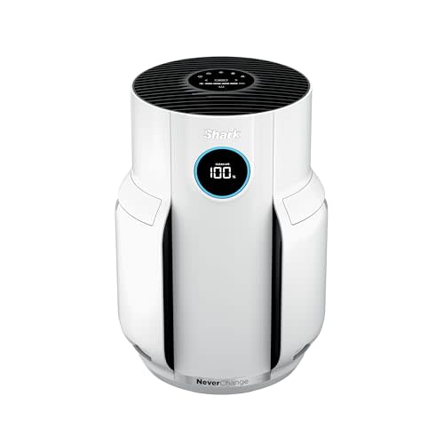 Shark NeverChange Air Purifier — HEPA exceeding filtration for up to 5 years for home, pets, allergies, dust, and smoke up to 650 sq. ft. for bedroom, dorm, nursery, and more. White, HP153