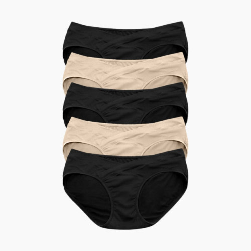 Kindred Bravely Under-the-Bump Maternity Bikini Underwear (5-Pack) - Neutrals, Large