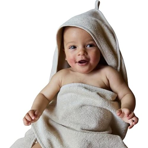 Premium Organic Cotton Baby Bath Towel – Hooded Toddler and Baby Towels for Newborn Girl and Boy – Super Soft and Absorbent - Fog