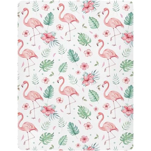 Burbuja Flamingos Crib Sheet for Boys Girls, Fitted Crib Sheet 28 x 52 in for Standard Crib & Toddler Bed Mattresses, Soft & Breathable