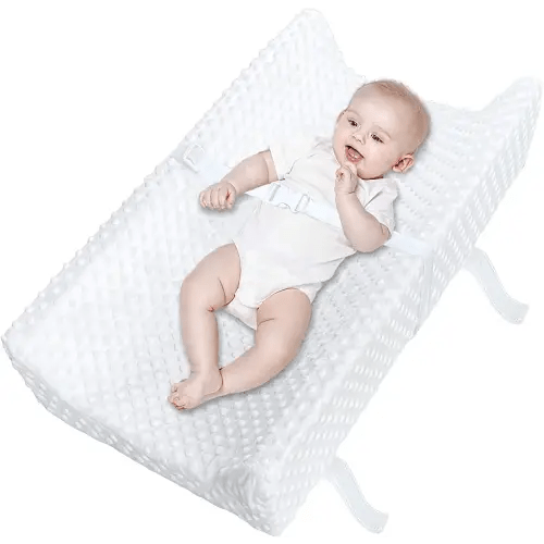 YENING Baby Diaper Changing Pad for Dresser Top with Cover Waterproof Lining Foam Contoured Changing Table Pads Topper 31" x 16" White