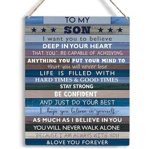 Boys Room Decor,To Son teen boy room decor Gifts,Inspirational boys bedroom decor,from Mom Dad Wall Art Gifts for Boys,Family Wall Decor for Birthday Christmas Thanksgiving Gifts for Son 8x10 Inches