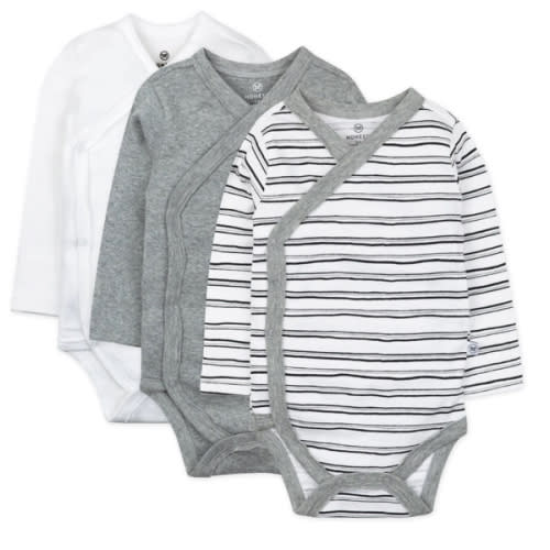 3-Pack Organic Cotton Long Sleeve Side-Snap Bodysuits | Honest Baby Clothing