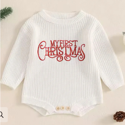 First Christmas Sweater Romper
