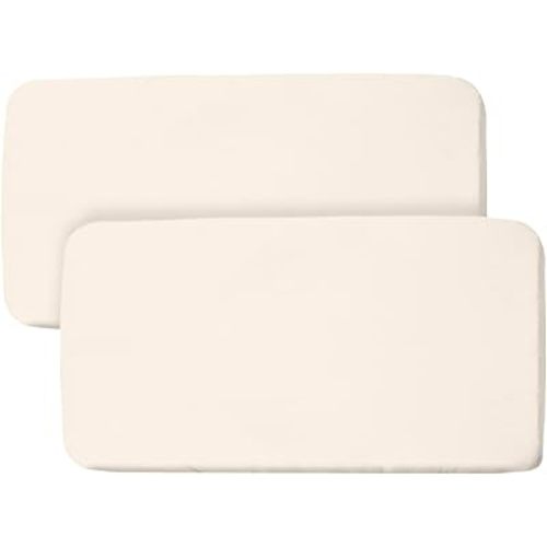 BreathableBaby All-in-One Fitted Sheet & Waterproof Cover, for 33" x 15"/84 x 38 cm Bassinet Mattress, Ecru (2-Pack)