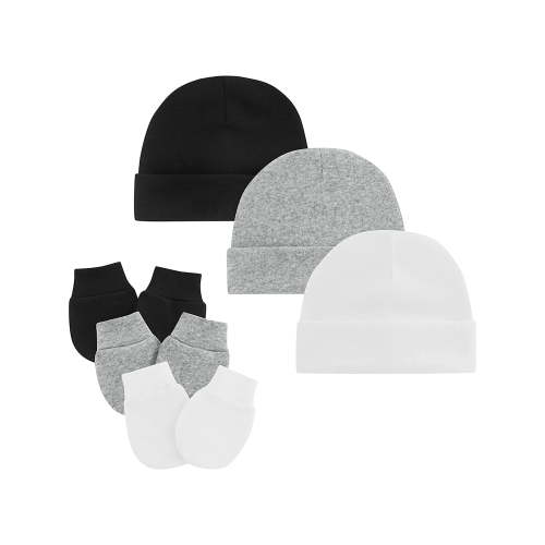 FOREEMME Baby Beanies for Boys Girls Newborn Baby Hat with Mittens Cute Cotton Hospital Hats for 0-6 Months
