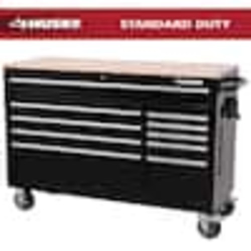 Husky Modular Tool Storage 52 in. W x 20 in. D Standard Duty Black Mobile Workbench Cabinet H52MWC10MOD