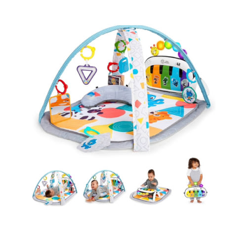 Baby Einstein 4-in-1 Kickin' Tunes Music and Language Play Gym and Piano Tummy Time Activity Mat