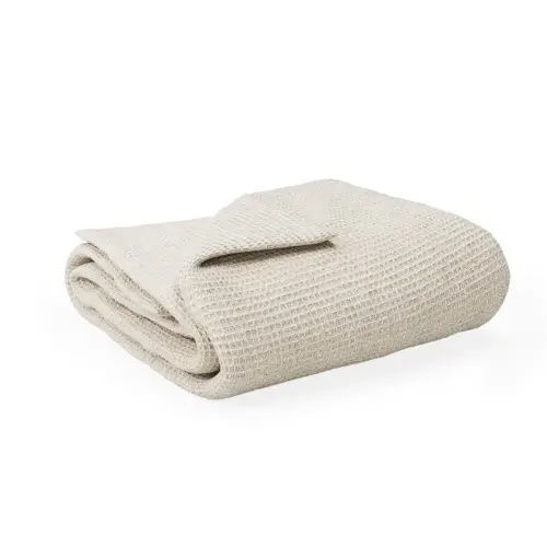 Organic Waffle Baby Blanket - Cream