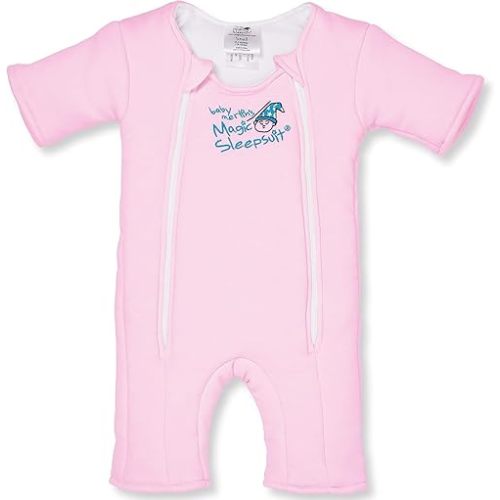 Baby Merlin's Magic Sleepsuit Transition Product - 3-6 Months Swaddle Transition Sleepsuit - Soft Cotton Material with Double Zipper for Easy Diaper Changes - Promotes Safe Sleep for Babies - Pink