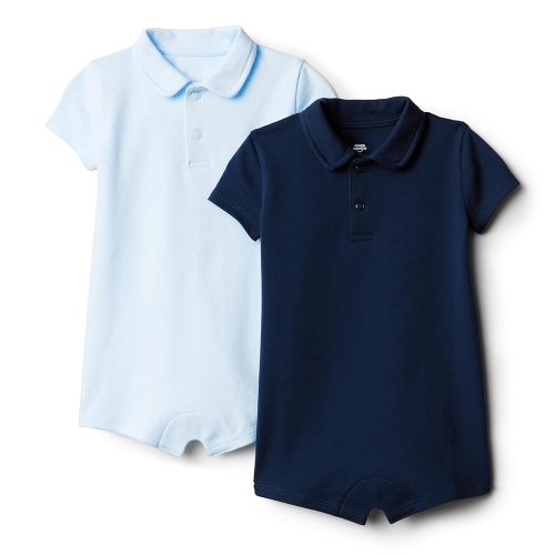 Amazon Essentials x Sofia Grainge Baby Boys' Short Sleeve Romper, Pack of 2