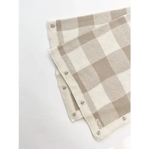 Busy Bee Gingham Baby Blanket