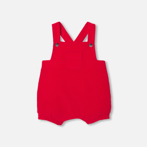 Baby boy short velvet overalls
